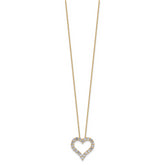 14k 1 carat Lab Grown Diamond VS/SI+ G+ Complete 18 inch Heart Pendant Necklace